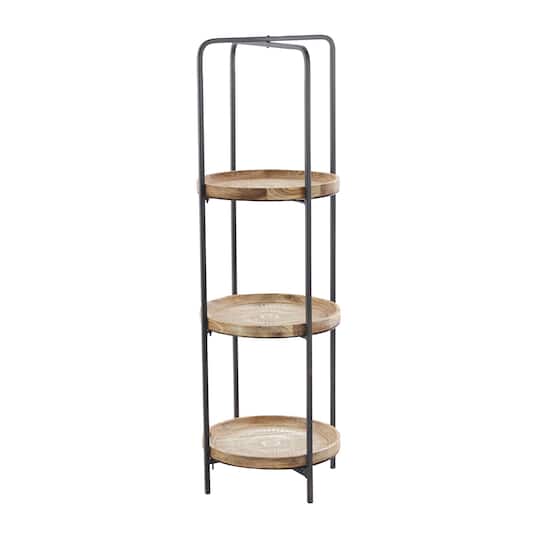 Brown Wood Traditional Shelving Unit 43" x 15" x 15"